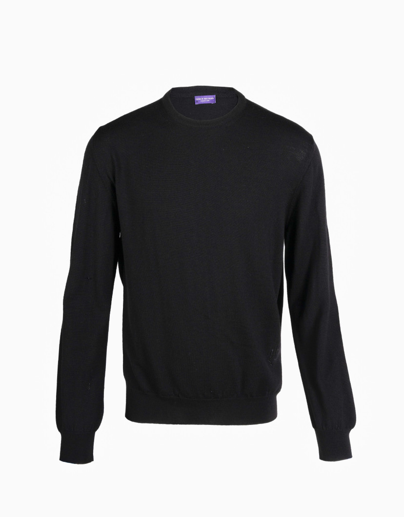 Patrick Hellmann Collection Black Pullover Round Neck 100% Wool image